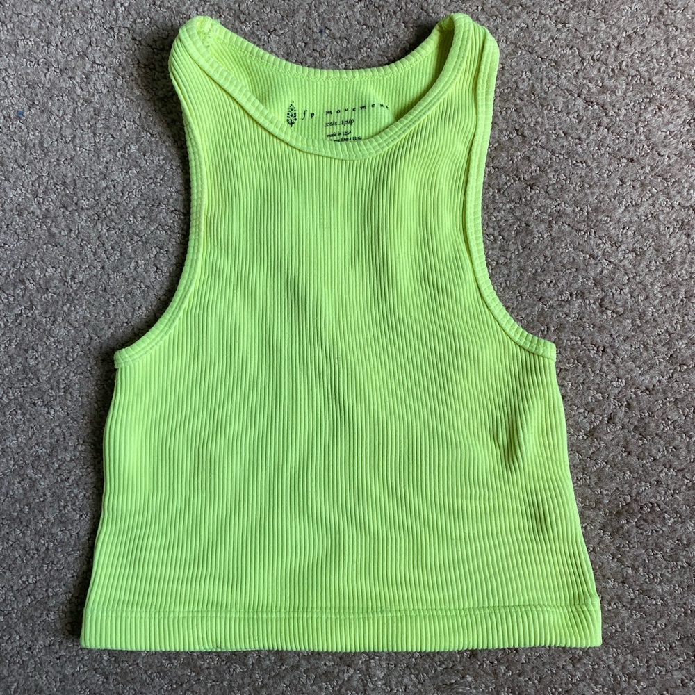 Free People Movement Ribbed Crop in Lime